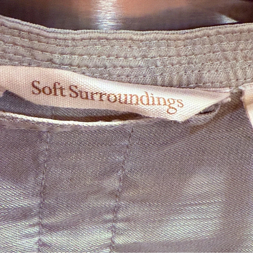 Sage‎ green Button-Up Long Sleeve Dress by Soft Surroundings
