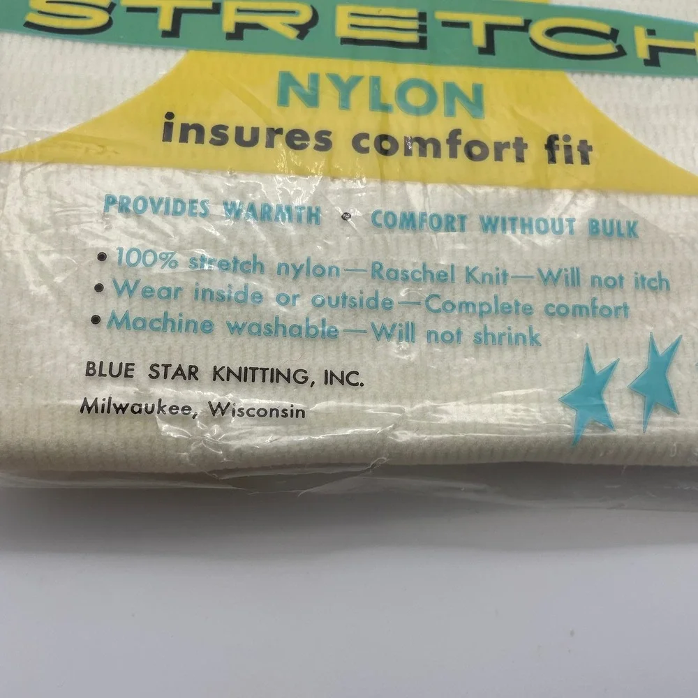 NOS Blue Star Knitting Mens 100% Stretch Nylon Thermal Long‎ Johns Underwear