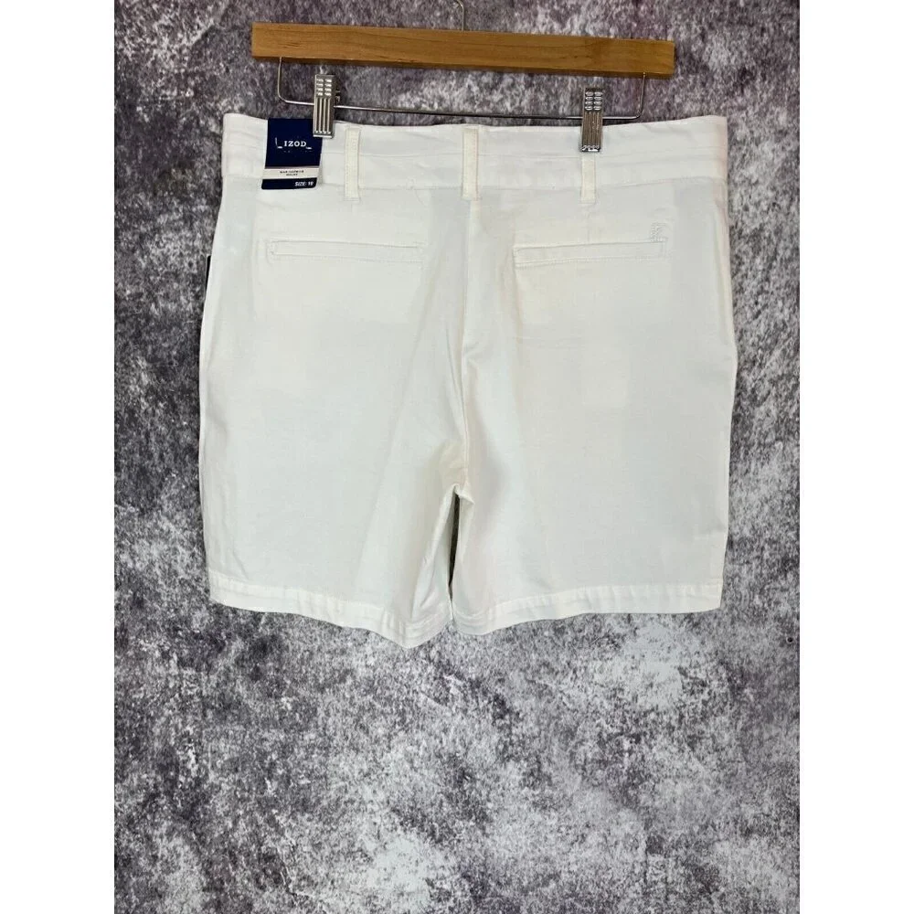 Izod Shorts Women's 10 White Chino‎ Bar Harbor Khaki Golf Preppy Stretch NEW