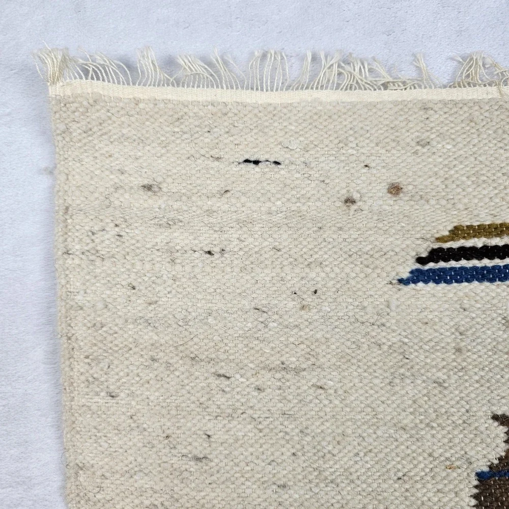 Vtg Hand Woven South American Ecuadorian Roadrunner Wall Hanging Tapestry Native