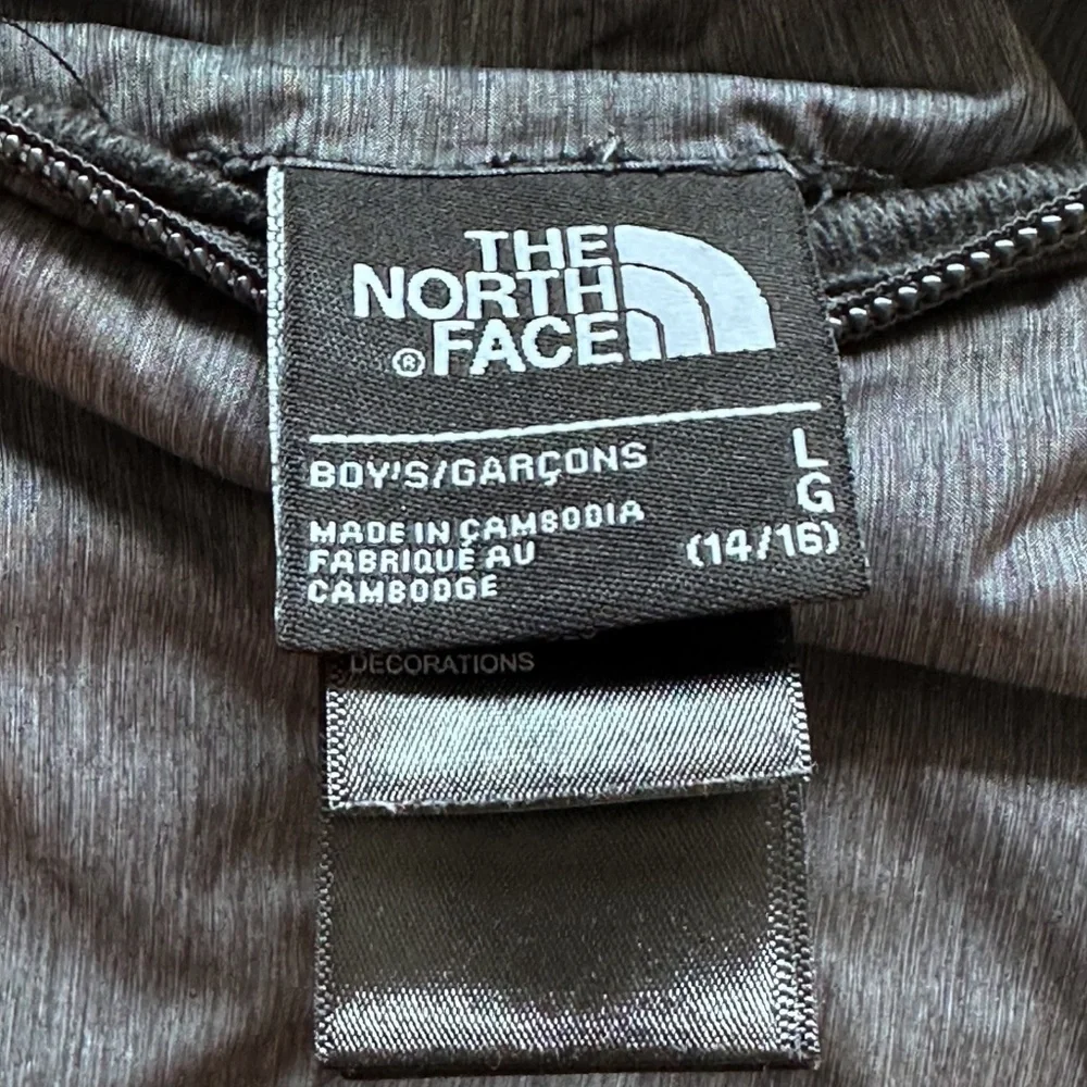 THE NORTH FACE Mount Chimbo Youth Boy L Black/Gray Reversible Jacket Puffer Cozy
