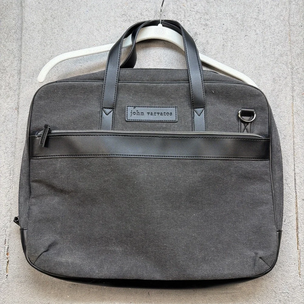 John Varvatos Gray Laptop Briefcase Tote Bag‎ Business Work Travel