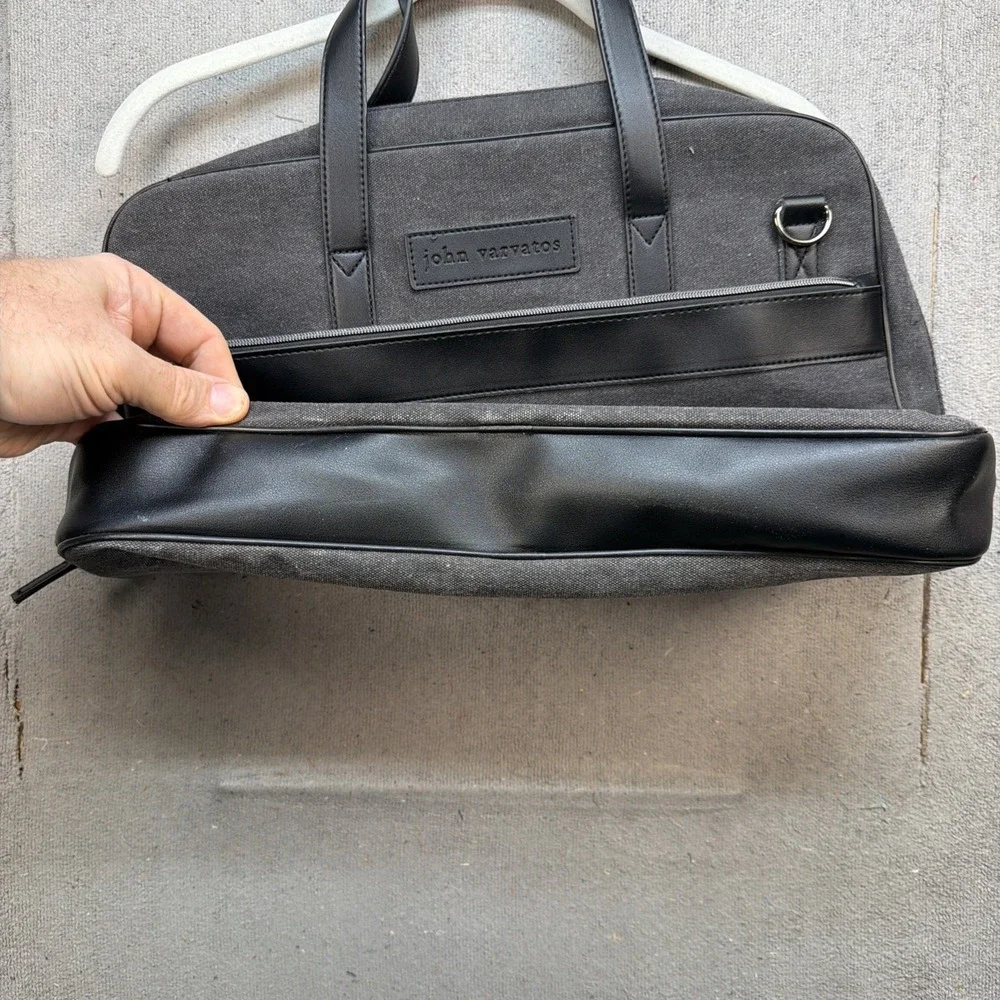 John Varvatos Gray Laptop Briefcase Tote Bag‎ Business Work Travel