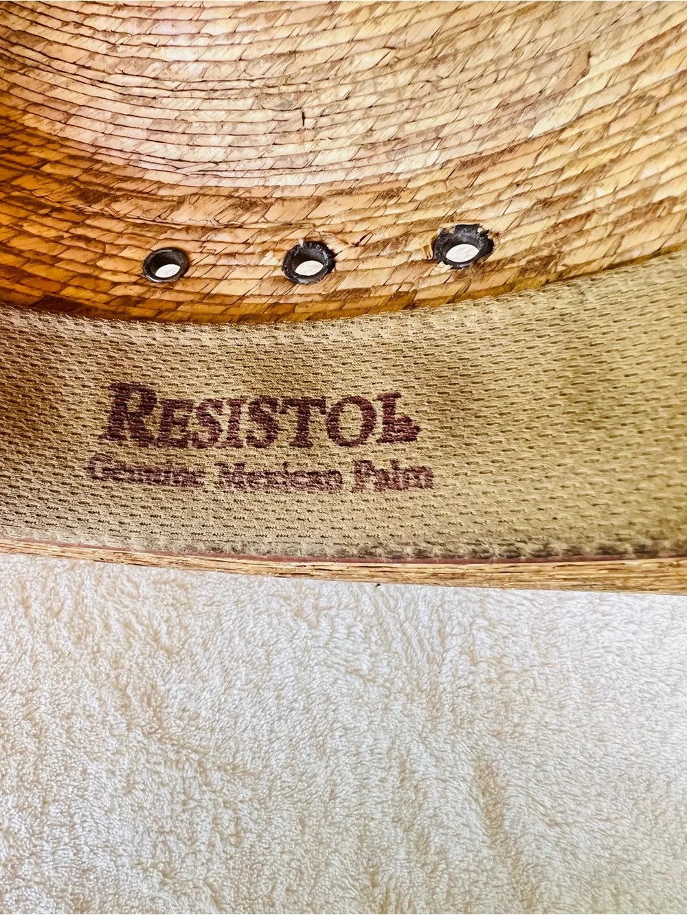 RESISTOL Mallard Cowboy Hat Burned Mexican Palm Straw Mens SMALL WOMENS MEDIUM