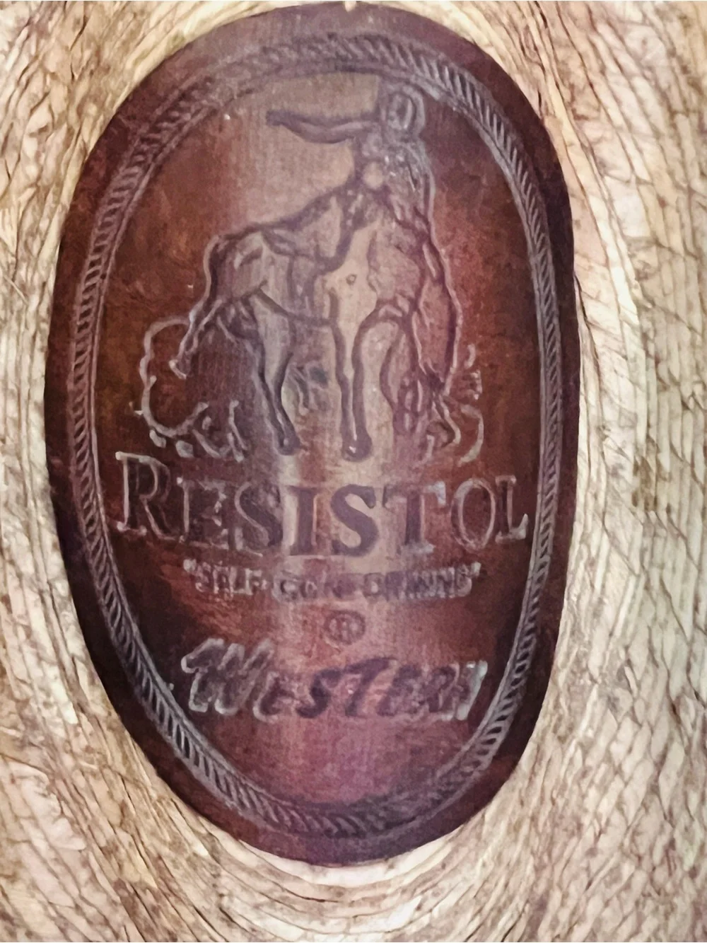 RESISTOL Mallard Cowboy Hat Burned Mexican Palm Straw Mens SMALL WOMENS MEDIUM