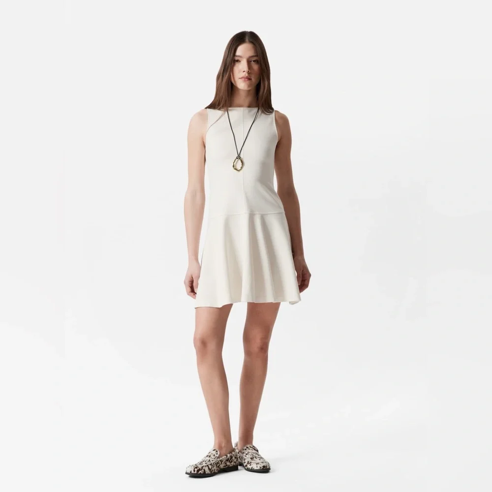 & Other Stories SLEEVELESS A-LINE MINI DRESS SMALL IVORY