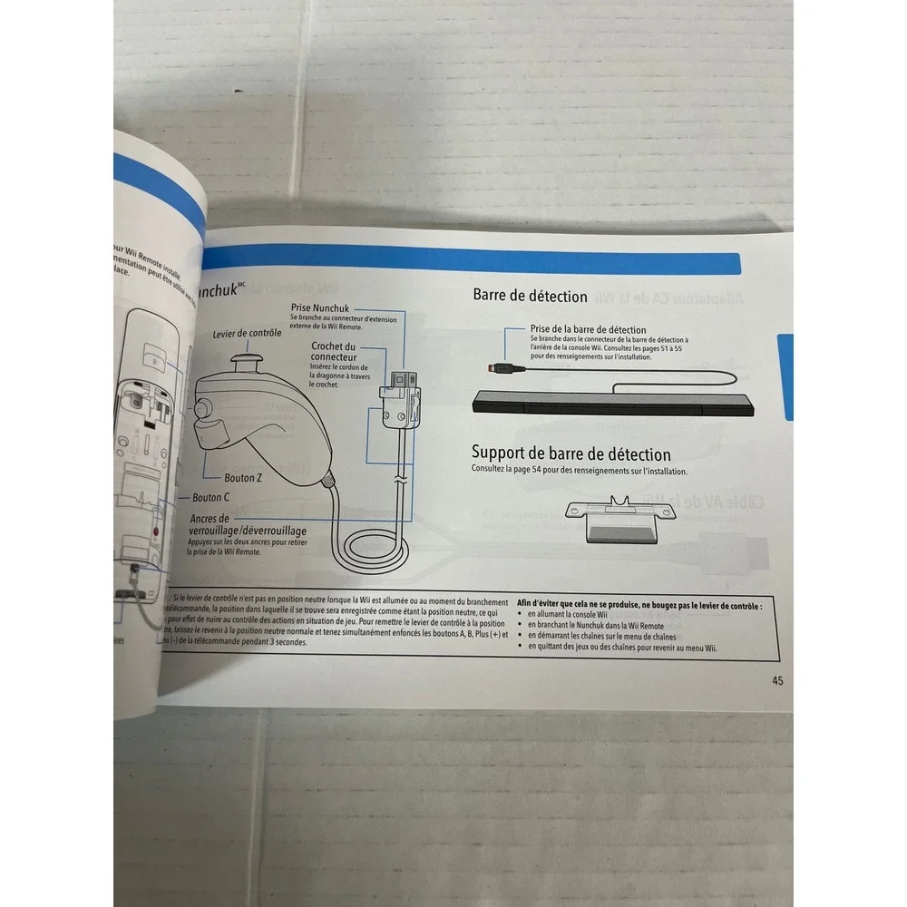 Nintendo Wii Operations Manual System Booklet White Trilingual Guide
