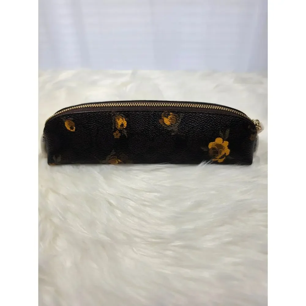 Coach Pencil Case In Signature Canvas With Floral Print CC183