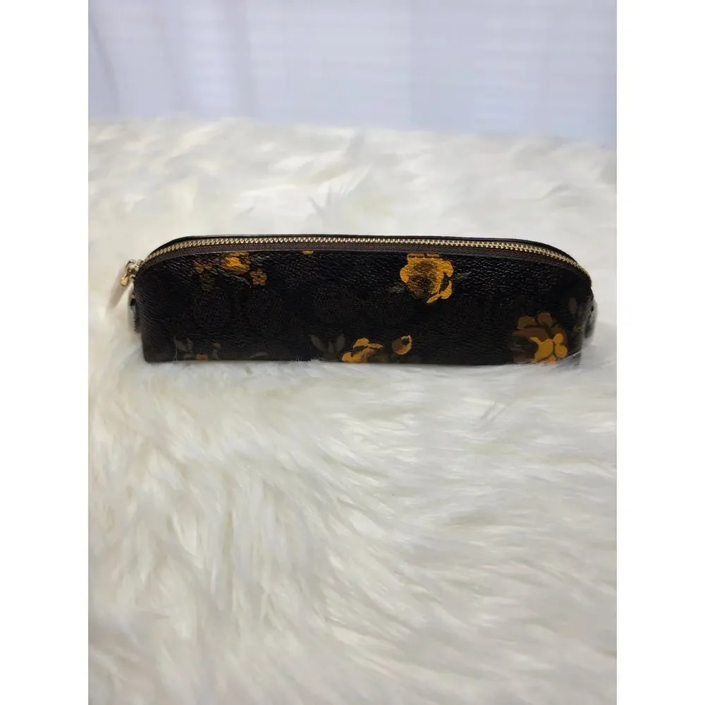 Coach Pencil Case In Signature Canvas With Floral Print CC183