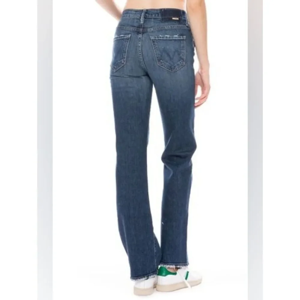 MOTHER high-rise, straight leg kick it jean in Tell it to the Pope Size 28