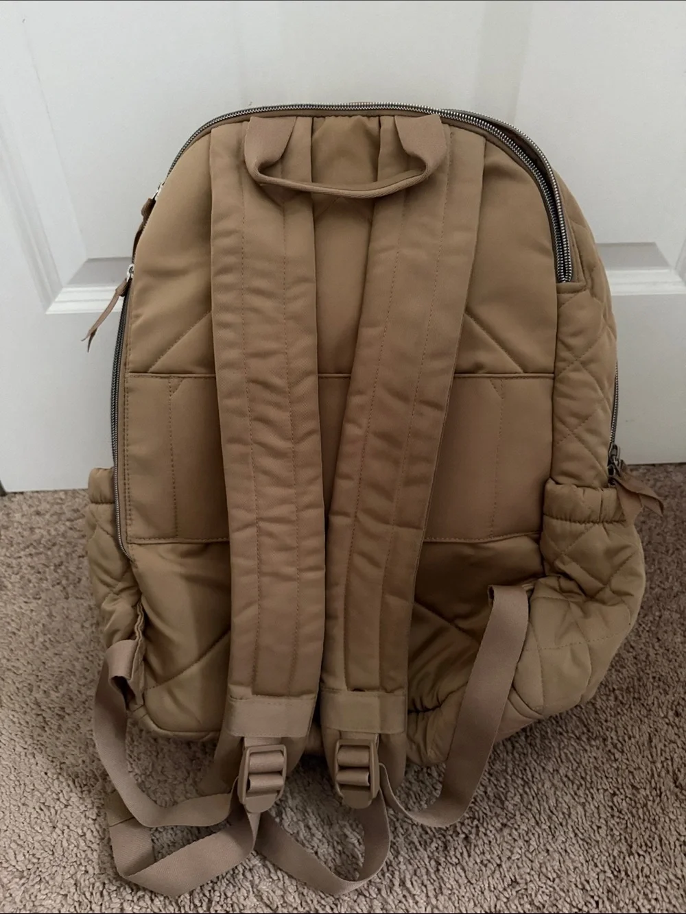 Vera Bradley Quilted Tan Laptop Backpack