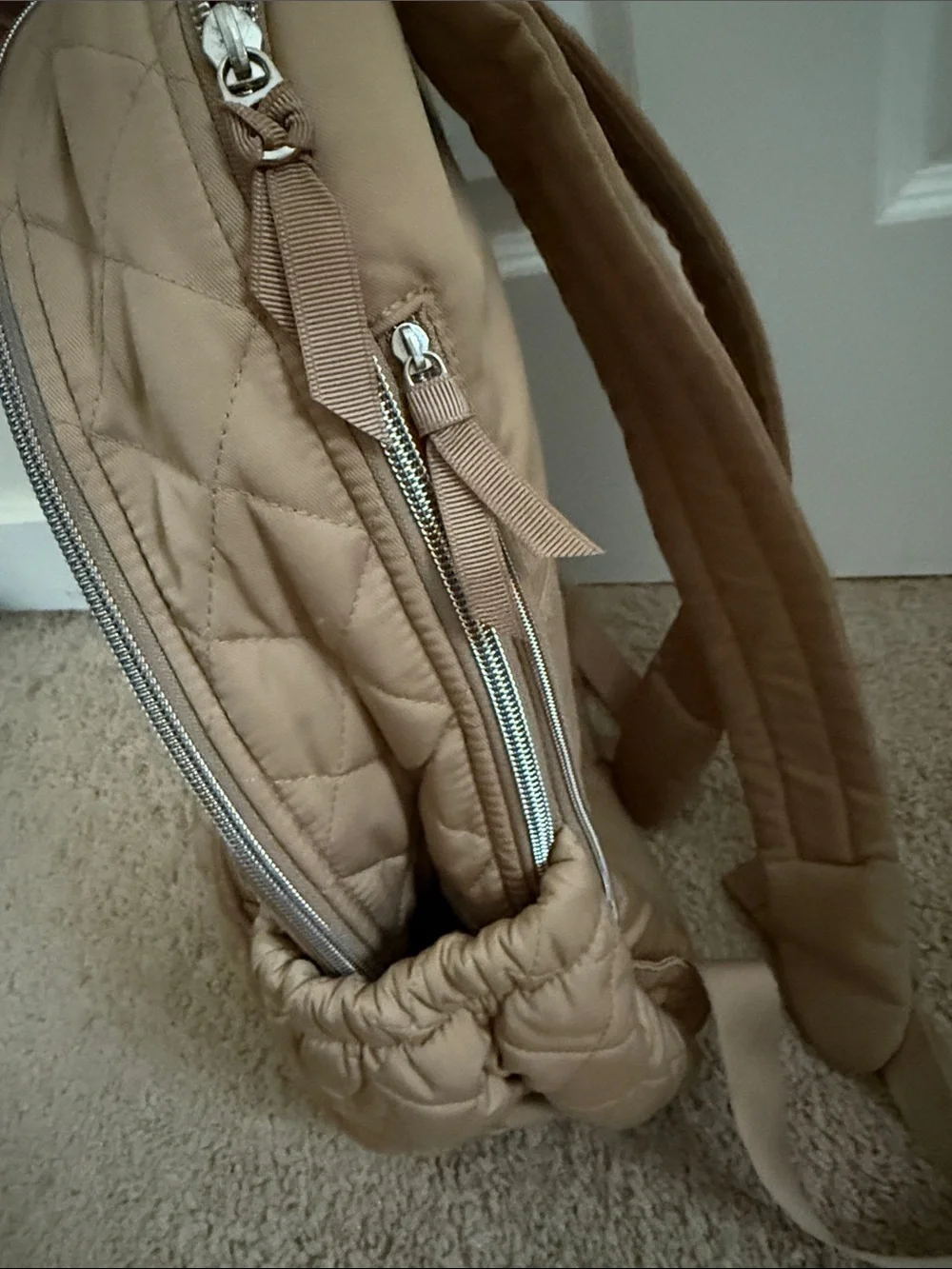 Vera Bradley Quilted Tan Laptop Backpack