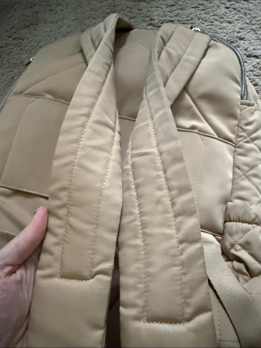 Vera Bradley Quilted Tan Laptop Backpack