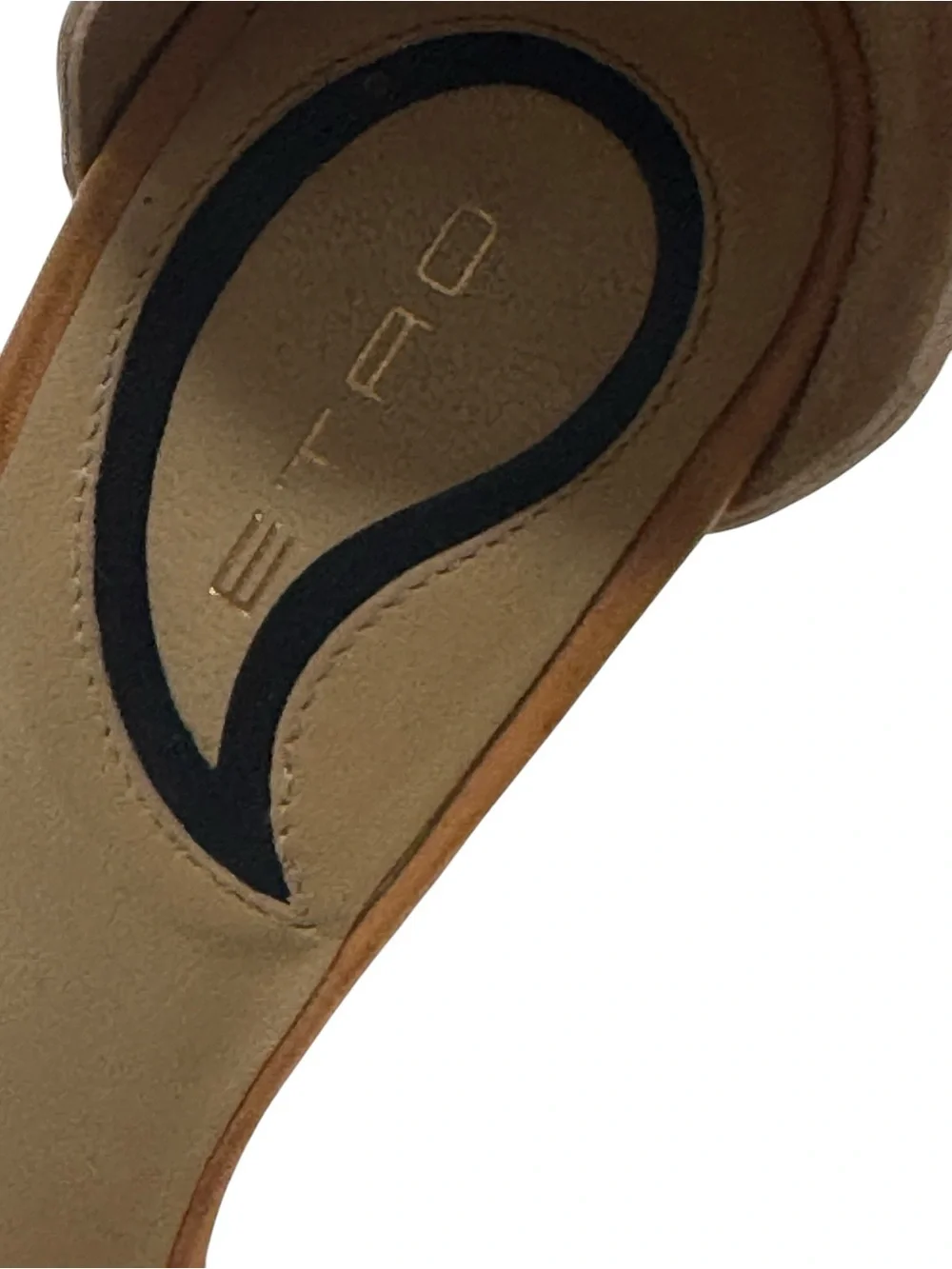 Etro Brown and Tan Braided Retro Diisco 70's whipstitch leather Leather Heels