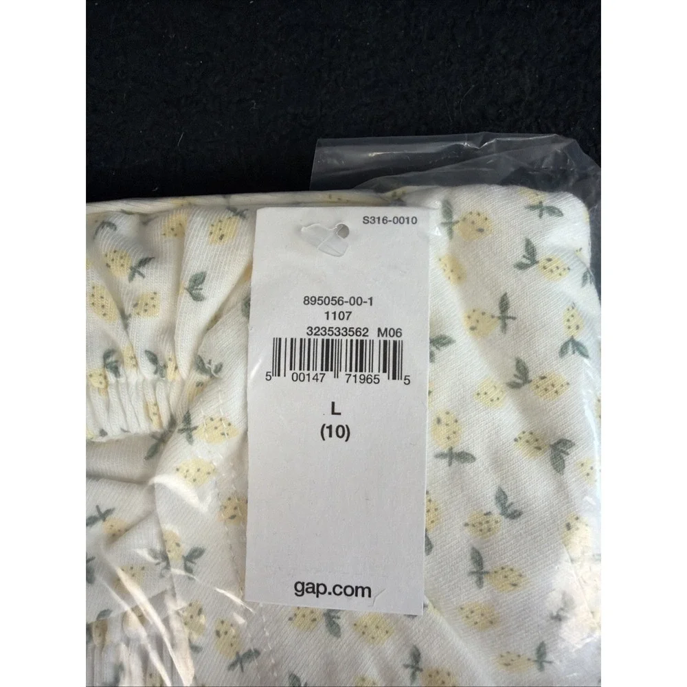 Gap Kids Girls Ruched Dress Dress Lemon Print L(10) AOP 895056