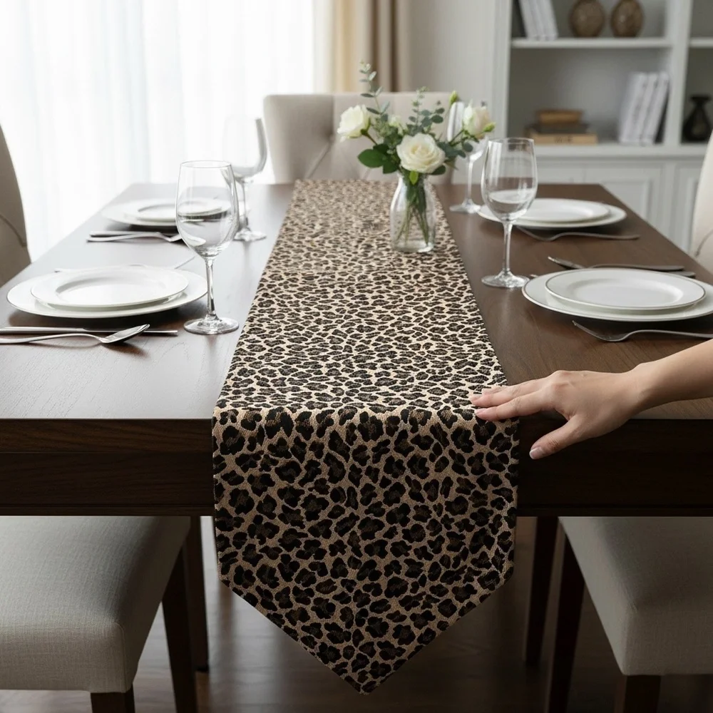 Table Runner Leopard Tapestry Animal Print Long