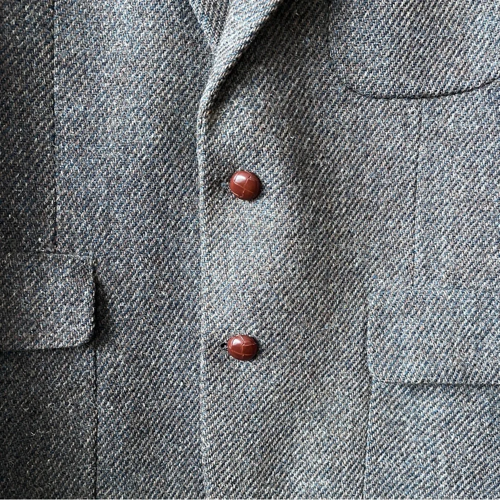 Vintage Men’s Bill Blass Tweed Wool Brown Single Breasted Blazer Size 42