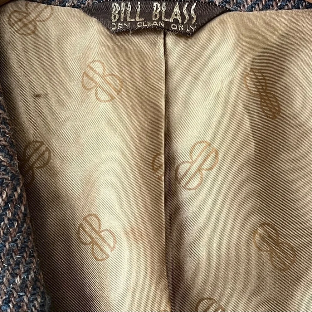 Vintage Men’s Bill Blass Tweed Wool Brown Single Breasted Blazer Size 42