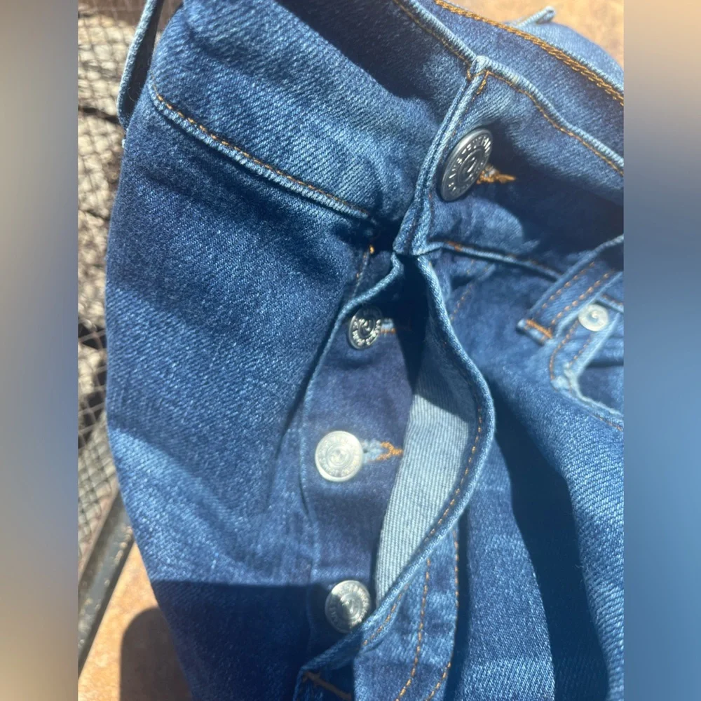 True Religion Men's Rocco Classic Slim Distressed Button Fly Jeans 38