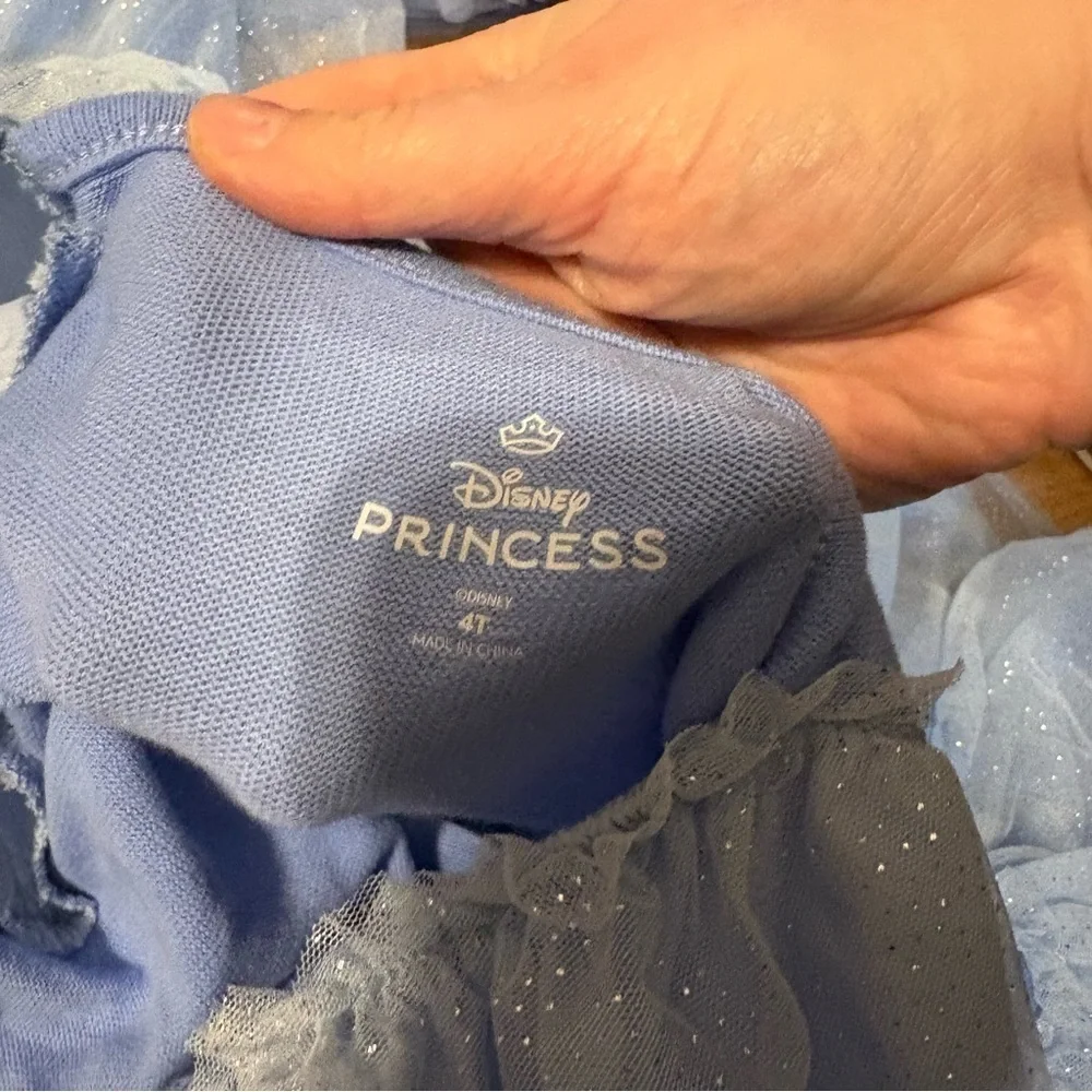 Disney Cinderella Tulle Princess Dress Kids NEW 2T 3T 4T 5T Blue Puff Sleeve