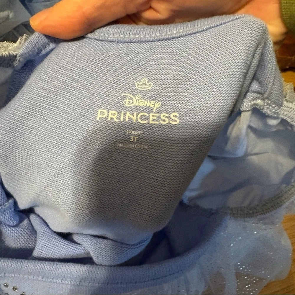 Disney Cinderella Tulle Princess Dress Kids NEW 2T 3T 4T 5T Blue Puff Sleeve