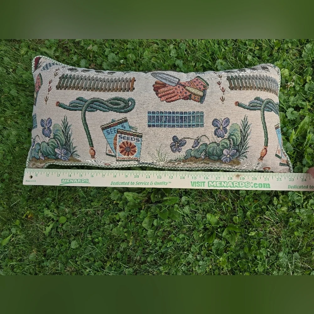 Newport Pillow ~ Rectangular Gardening Plants Seeds Vintage