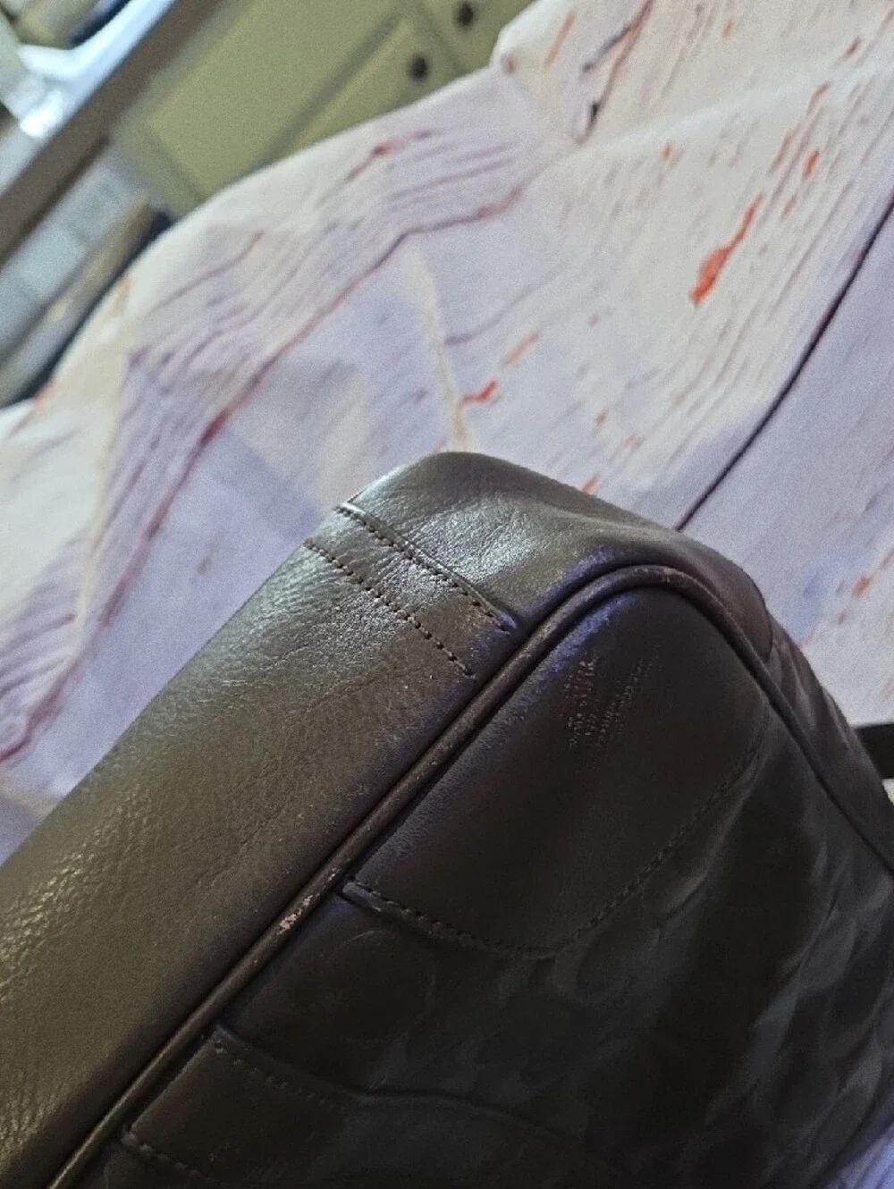 COACH Brown Slim Leather Laptop Briefcase with Shoulder Strap
