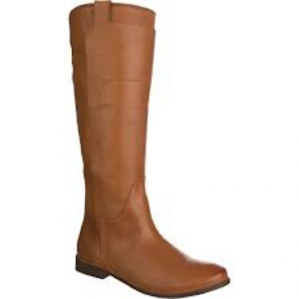 Frye Tall Boot Paige Cognac Camel Leather Riding Boots sz 6.5