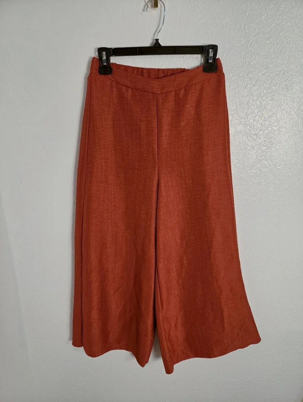 Shein Wide Leg Rust-Red Ankle Pants, Size Medium