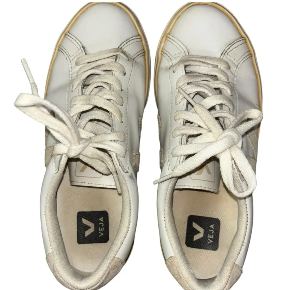 Veja Esplar Bi-Color Extra White Sable Low Top Sneakers Size 5