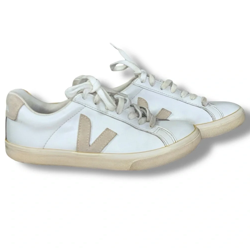 Veja Esplar Bi-Color Extra White Sable Low Top Sneakers Size 5