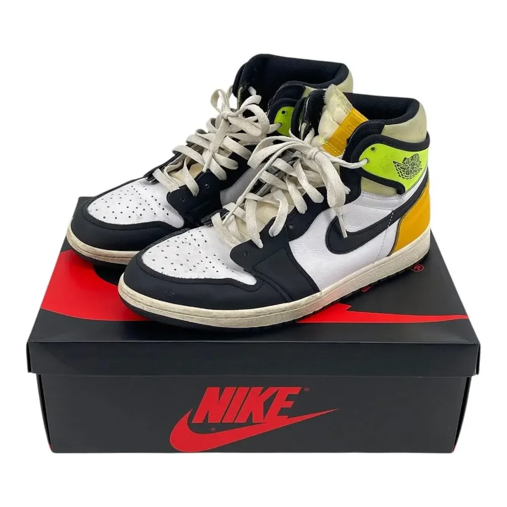 Nike Air Jordan Air Jordan 1 Retro High OG Black Volt 555088-118 Men’s Size 10