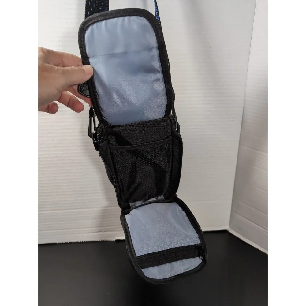 SAMSONITE PADDED CROSSBODY CAMERA BAG/ CASE/PURSE WITH COMPARTMENTS BLACK EUC