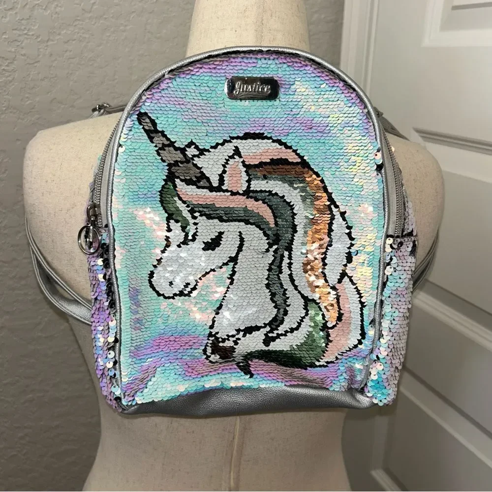 Justice Sequins Unicorn Statement Backpack