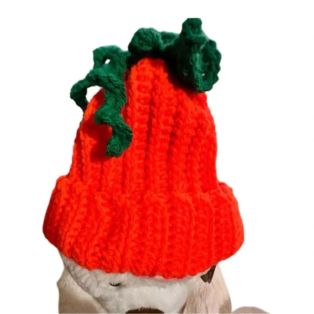 Super Cute Crochet Bohemian Pumpkin Hat Infant Child Size 3-6 mos