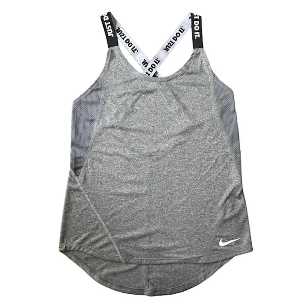 NIKE Dri-Fit 'Just Do It.' Gray Racerback Athletic Tank Top - Size XS