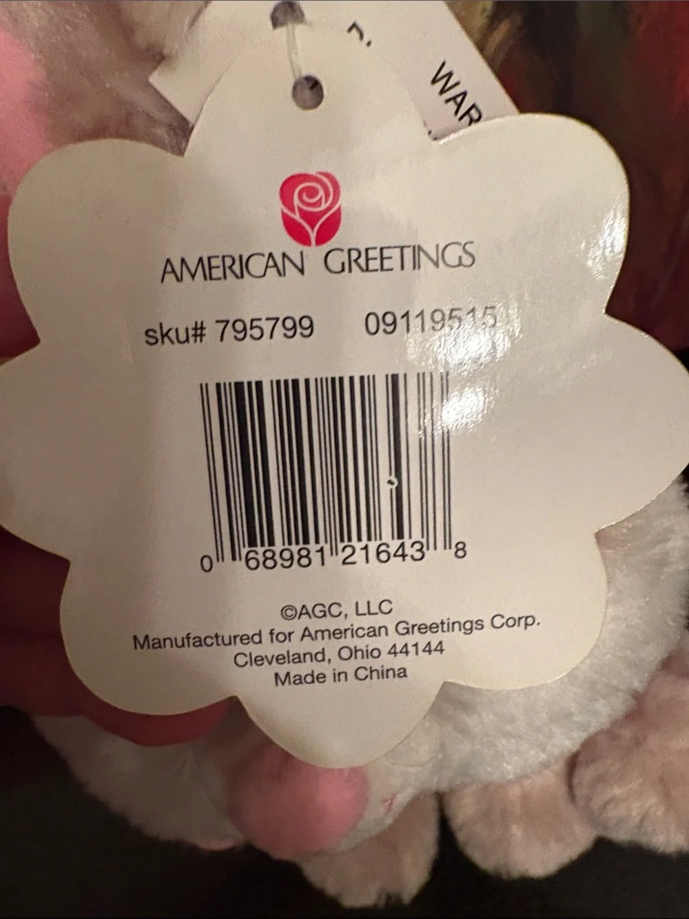 American Greetings fur bunny plush