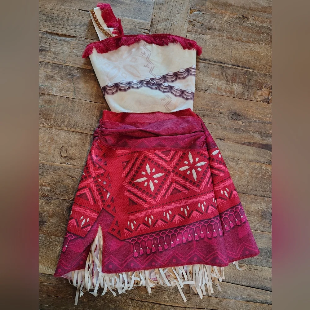 Disney Moana‎ 2 Costume Girls Size 4-6 Two Piece Outfit Skirt & Top