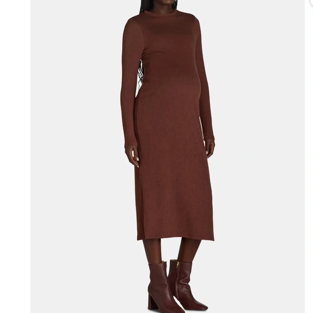 Final Sale🔥 No More Low Offers Time and Tru Women’s Ribbed Maternity Dress SizeL