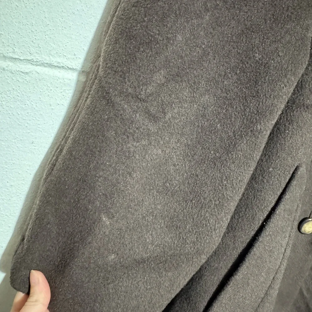J Jill Chocolate Brown Wool Blend Trench Coat Women Size L Winter Old‎ Money