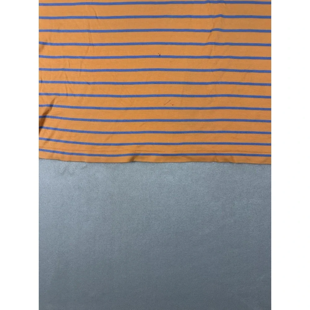 Polo Ralph Lauren Classic Fit Polo Shirt Men's L Orange Blue Stripe Tonal Pony