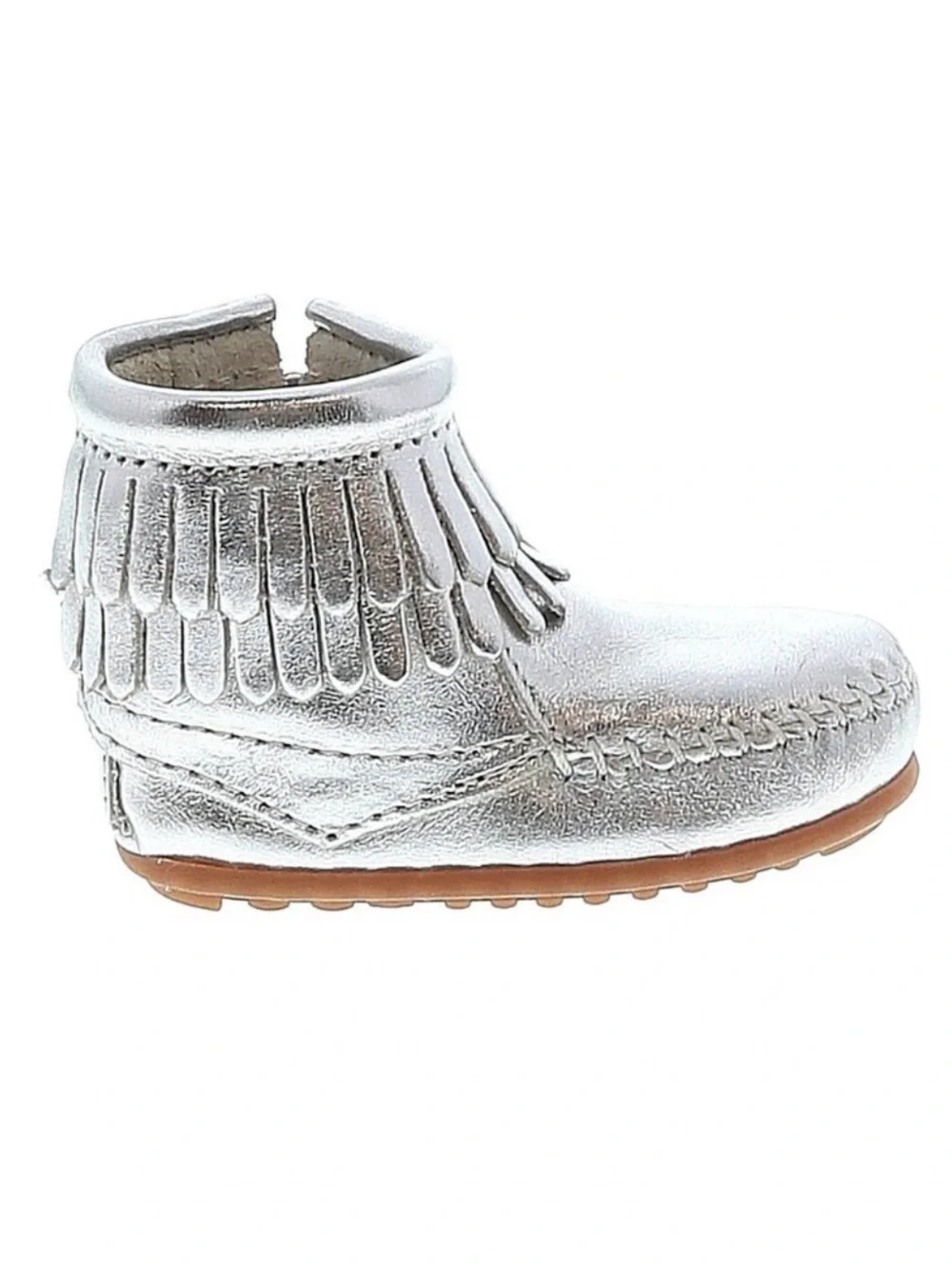 NEW Minnetonka Kids Silver Fringe Ankle Boots - Stylish Toddler Shoes