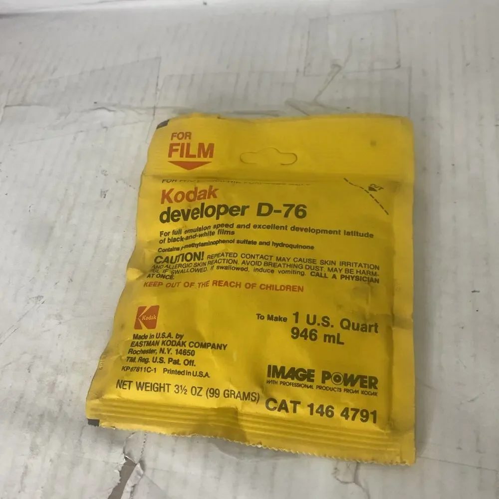 Vintage KODAK D-76 FILM DEVELOPER 3 1/2 Oz USEABLE AND COLLECTIBLE 1 QUART SIZE