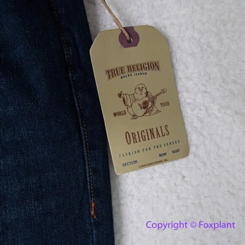 New! True Religion mens Ricky straight‎ jeans, size 36
