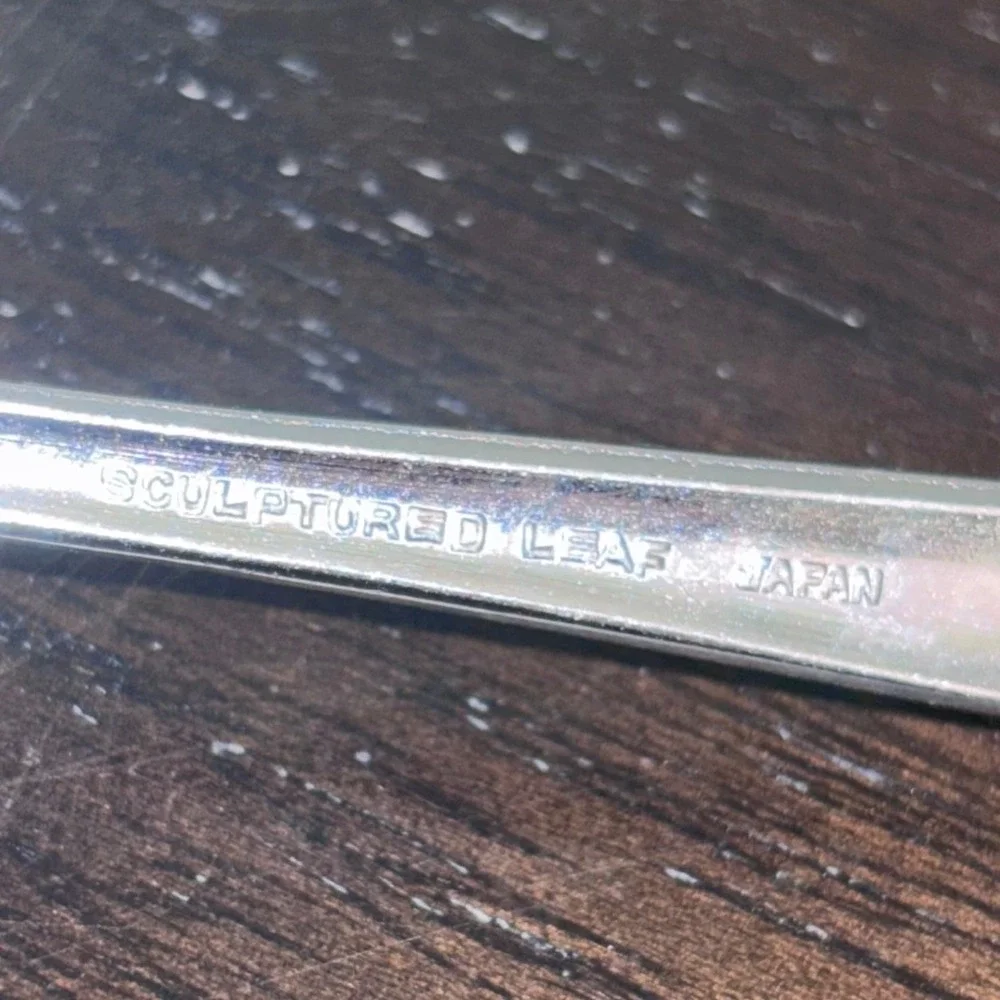 Sculptured Leaf Japan | Stainless Iced Tea Spoons | Set of 4‎ Vintage | MCM