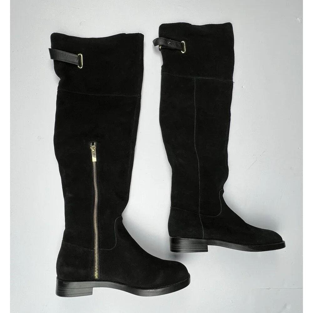 MERONA Boots Womens Size 8 Tessie Black Suede‎ Over-the-Knee Tall OTK Equestrian