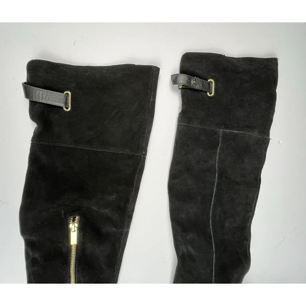 MERONA Boots Womens Size 8 Tessie Black Suede‎ Over-the-Knee Tall OTK Equestrian