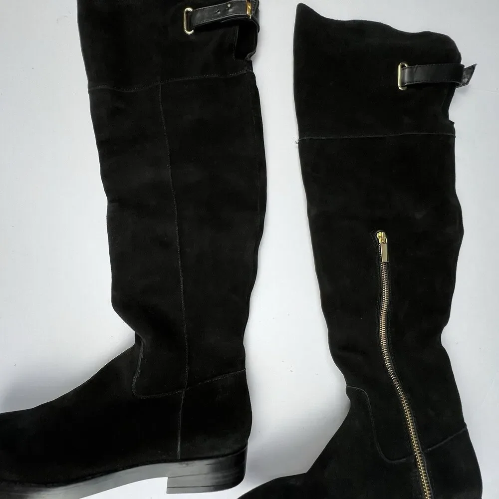 MERONA Boots Womens Size 8 Tessie Black Suede‎ Over-the-Knee Tall OTK Equestrian