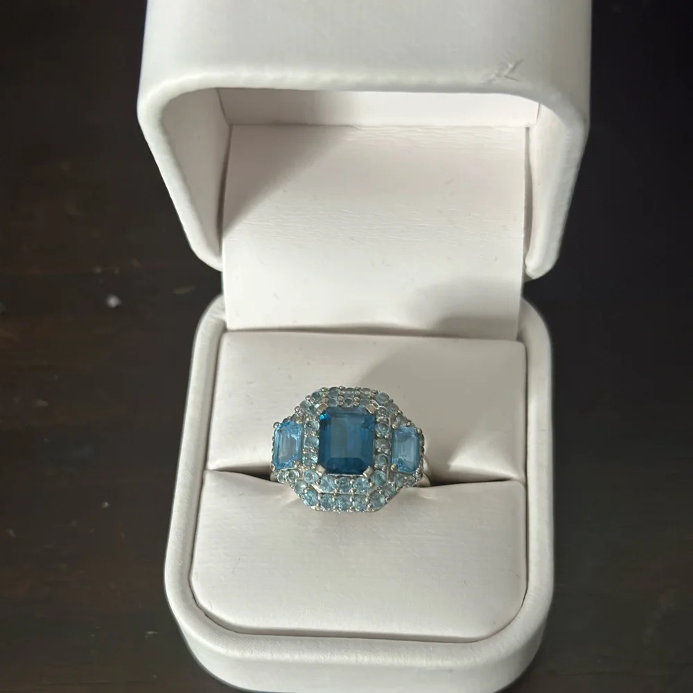 Elegant Aquamarine‎ Gemstone Sterling Silver Ring