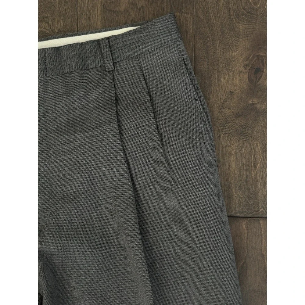 Braewick Mens Grey Two Piece Suit Two Button Jacket Size 42R Pants 100% Wool